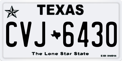 TX license plate CVJ6430