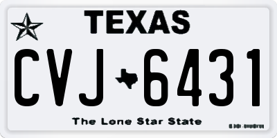 TX license plate CVJ6431