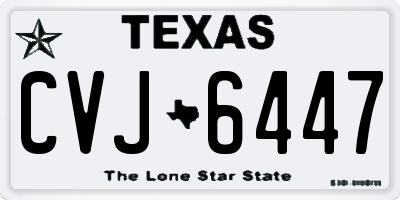 TX license plate CVJ6447