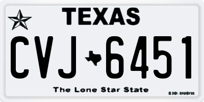 TX license plate CVJ6451