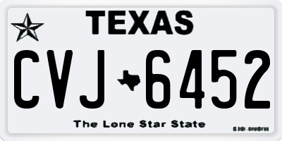 TX license plate CVJ6452