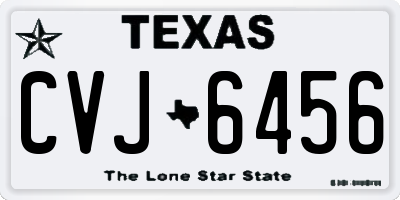 TX license plate CVJ6456