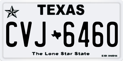 TX license plate CVJ6460
