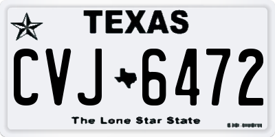 TX license plate CVJ6472