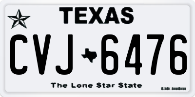 TX license plate CVJ6476