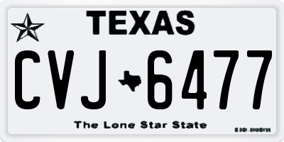TX license plate CVJ6477