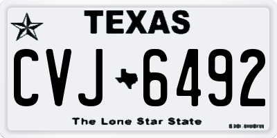 TX license plate CVJ6492