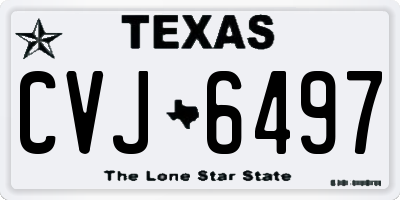 TX license plate CVJ6497