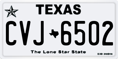 TX license plate CVJ6502