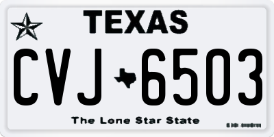 TX license plate CVJ6503