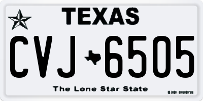 TX license plate CVJ6505