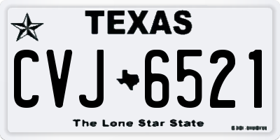 TX license plate CVJ6521