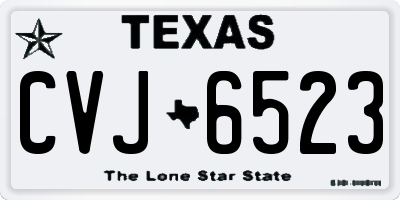 TX license plate CVJ6523