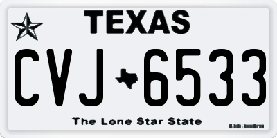 TX license plate CVJ6533