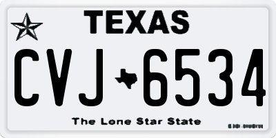 TX license plate CVJ6534