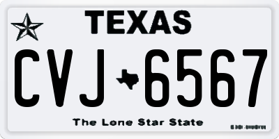 TX license plate CVJ6567