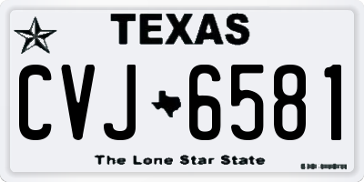 TX license plate CVJ6581