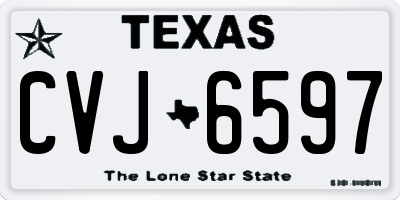 TX license plate CVJ6597