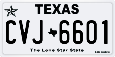 TX license plate CVJ6601