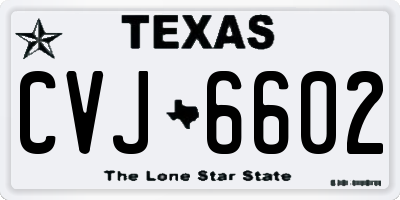 TX license plate CVJ6602