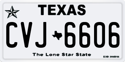 TX license plate CVJ6606