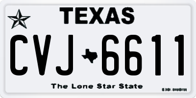 TX license plate CVJ6611