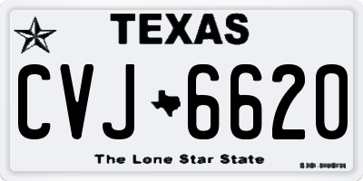 TX license plate CVJ6620