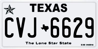 TX license plate CVJ6629