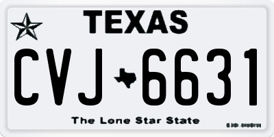 TX license plate CVJ6631