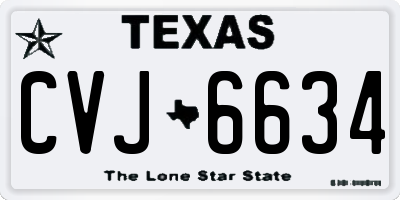 TX license plate CVJ6634