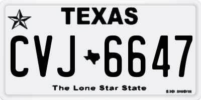 TX license plate CVJ6647