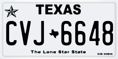 TX license plate CVJ6648