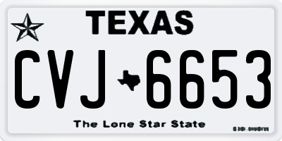 TX license plate CVJ6653