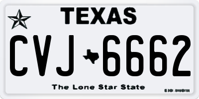 TX license plate CVJ6662