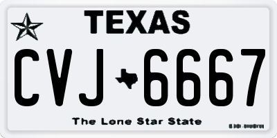 TX license plate CVJ6667