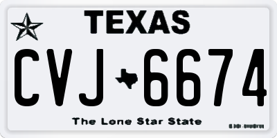 TX license plate CVJ6674