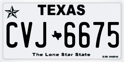 TX license plate CVJ6675