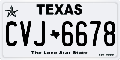 TX license plate CVJ6678