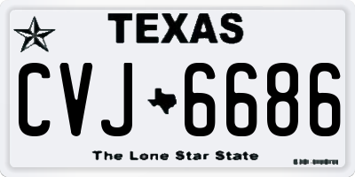 TX license plate CVJ6686