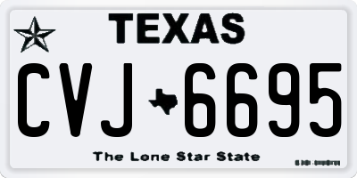 TX license plate CVJ6695