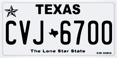 TX license plate CVJ6700