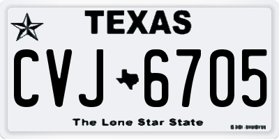 TX license plate CVJ6705