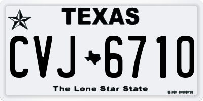 TX license plate CVJ6710