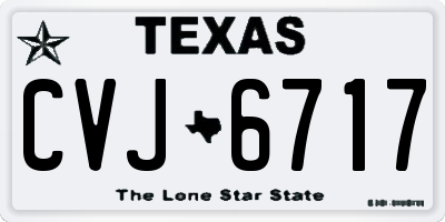 TX license plate CVJ6717