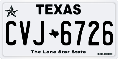 TX license plate CVJ6726