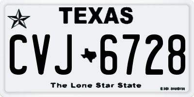 TX license plate CVJ6728