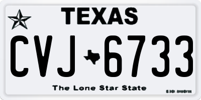 TX license plate CVJ6733