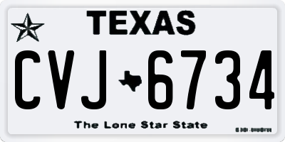 TX license plate CVJ6734