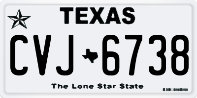 TX license plate CVJ6738