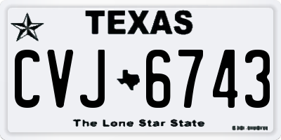 TX license plate CVJ6743